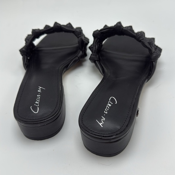 Circus Ny Women's Black Kenna Square Toe Slip On Slide Sandals Size 7 leather - Picture 4 of 6